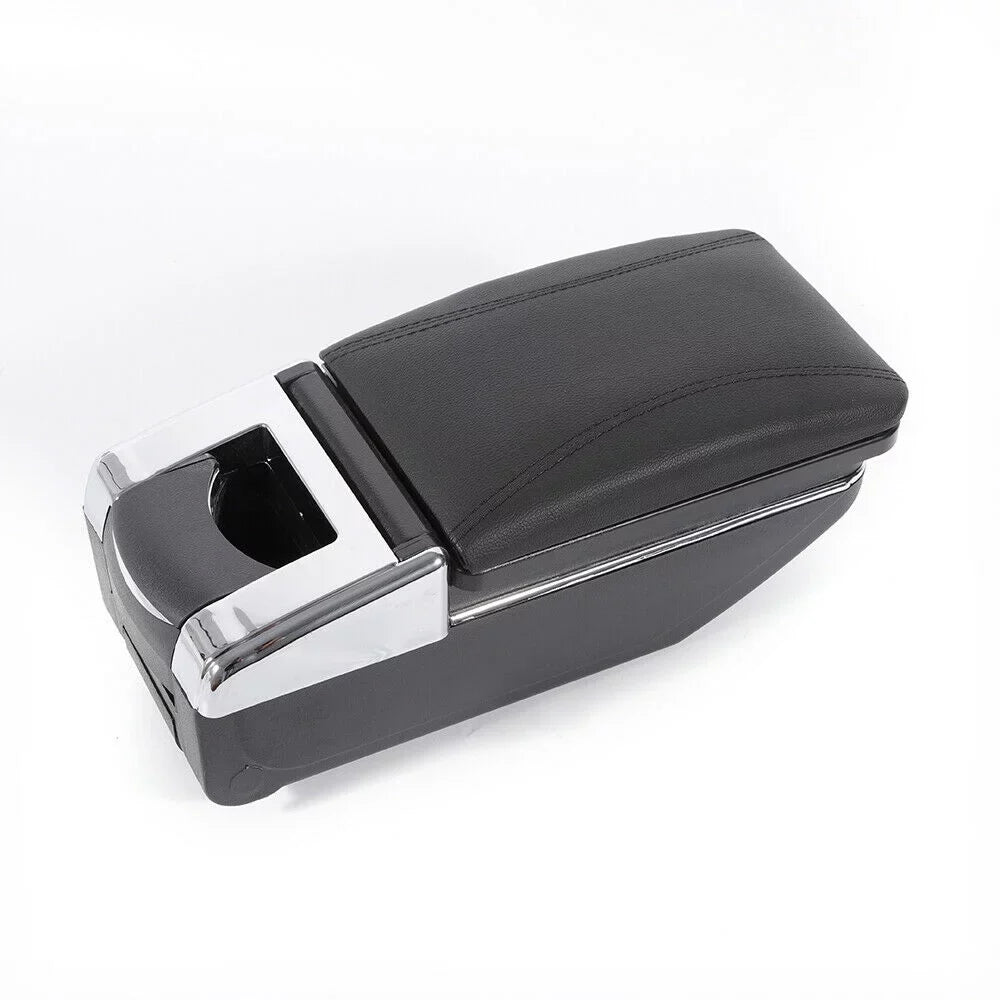 Storage Console Box Console Car for 2007-2011 Versa Leather OUKANING Box Latio Nissan Tiida Center Center Rotatable Black Armrest