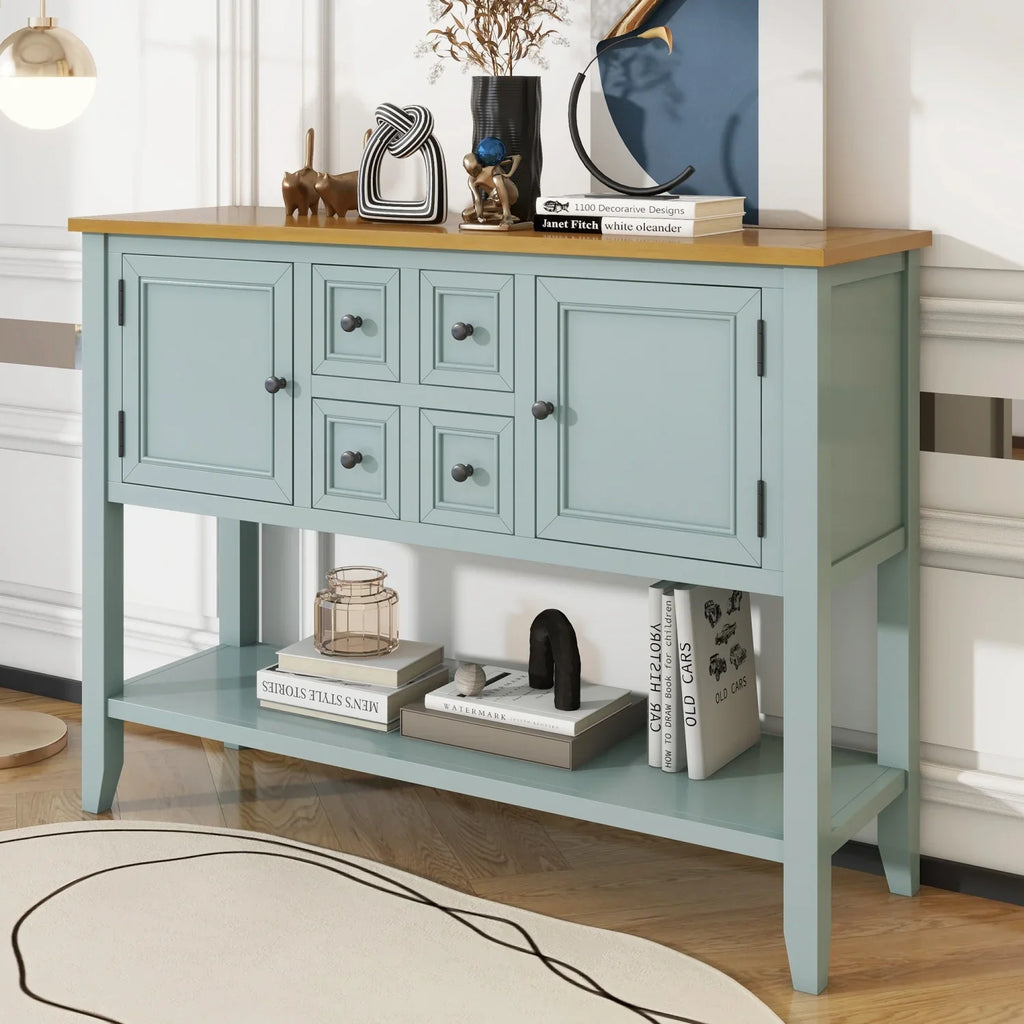 Table for OLD Storage WF190263AAE) Gray and Entrances Shelf Rooms (Antique Ample Living with and Console Four Series SKU Cambridge Vintage Kitchens Drawers Small TREXM Bottom