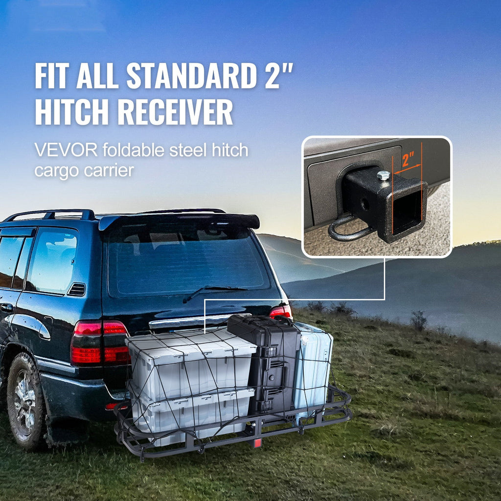 Net Fits 2" 500lb Mount Receiver Cargo Carrier in Hitch & BENTISM Cargo 53x19x5