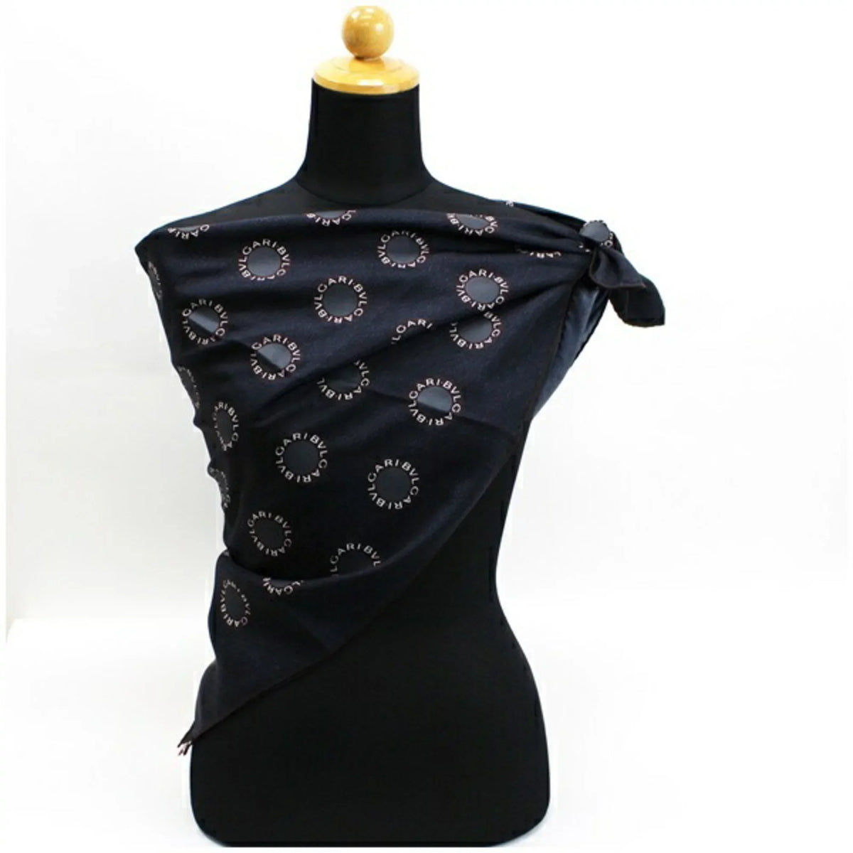 muffler Ladies Pre-Owned (Good) silk BVLGARI charcoal gray scarf