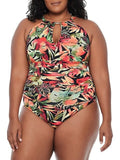 One Plus Keyhole Swimsuit, dimension Neck Piece Ralph Lauren 16W US MULTI