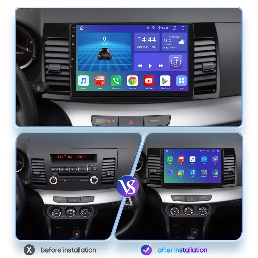 Stereo 2+32GB Wifi 2011 Mitsubishi GPS Android 2009 2012 2007 Player 12 Car Navigation Lancer Radio 2010 2008 For CarPlay