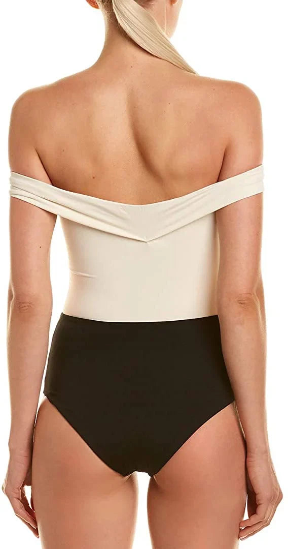 L*Space CREAM/BLACK/CAMEL Swimsuit, US One Anja Piece 4