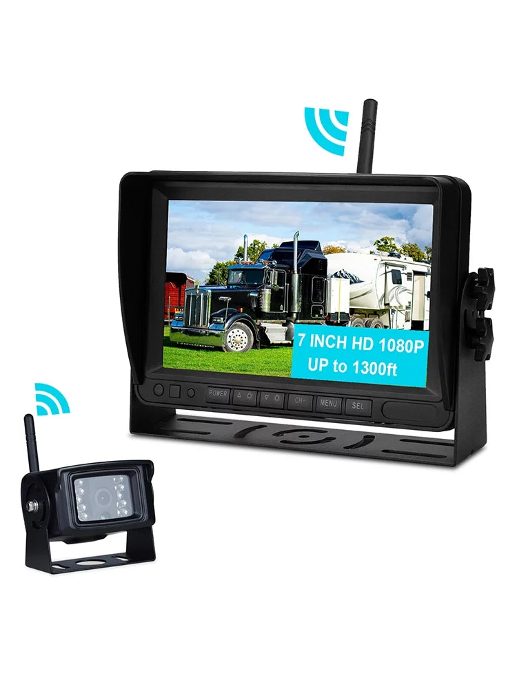 Kit Trailer for 1CH 7" Rear Backup Wireless AHD 1080P Camera Truck View Display