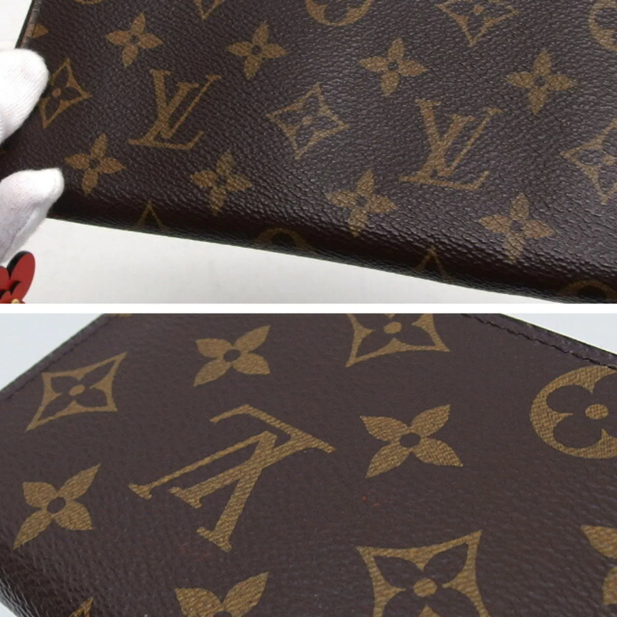M62940 Pre-Owned Monogram Wallet Clemence (Good) Wallet Red Long