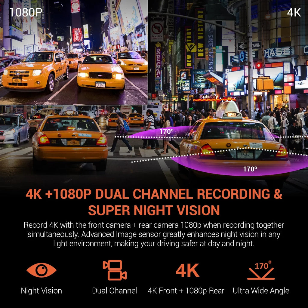 Rear with and 4K Dash V1P Rexing Front Cam UHD Wi-Fi