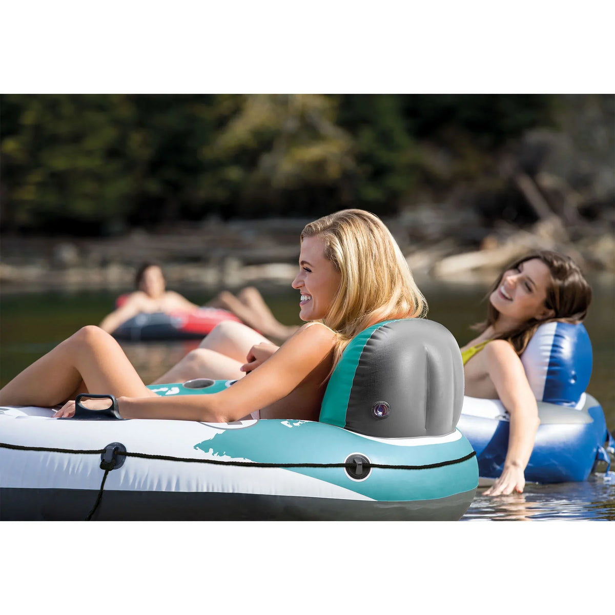 Tube, Run 2 American Float (2 Flag Pack) w/ Inch River 53 Intex Person Red