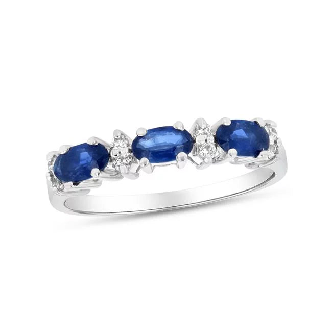 Louis Gold Band, 8.5 White - 1.05 Sapphire dimension Diamond & CTW Creations 14K