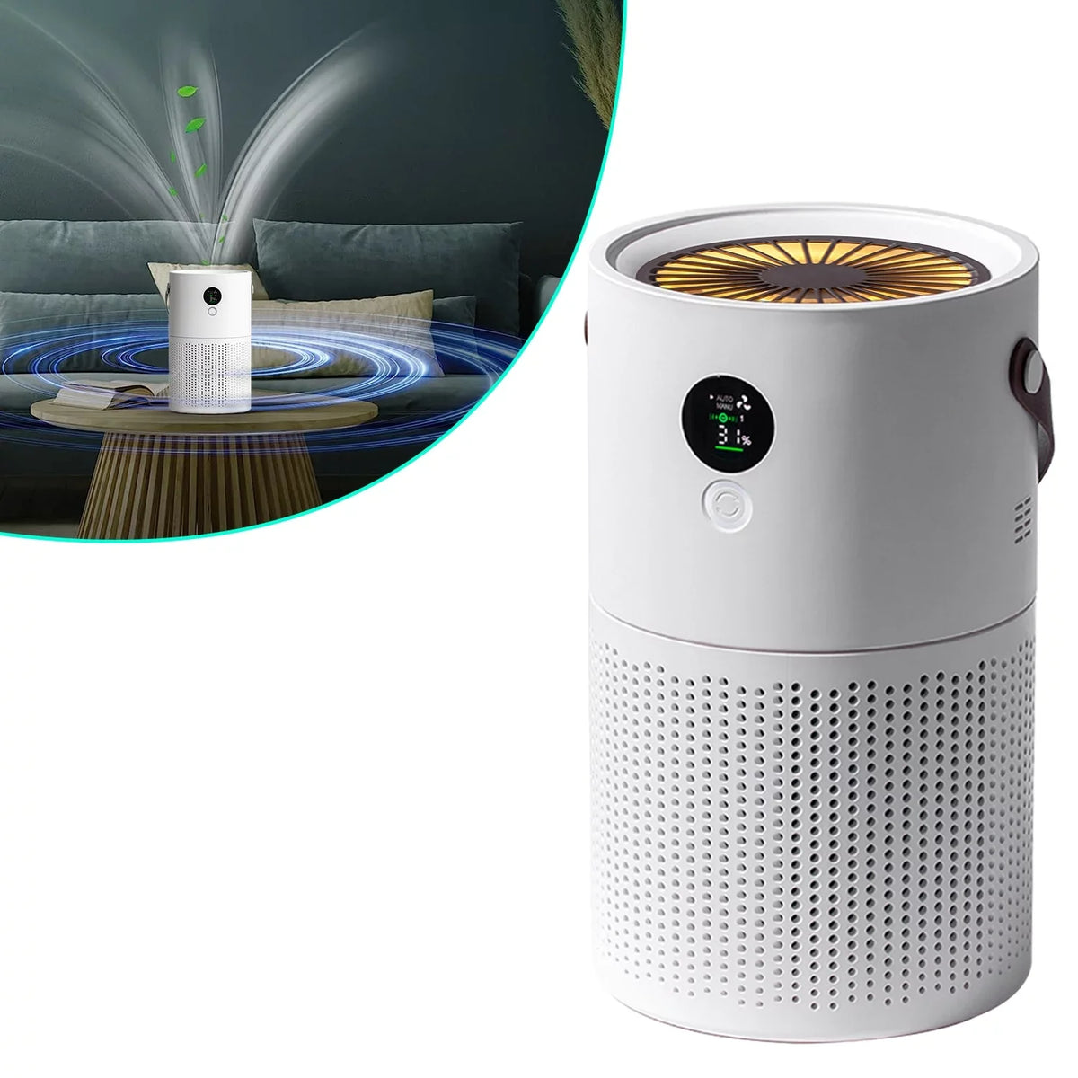 Sterilization White Handle Night Electronic Purifier Light, Anion with Portable Car, for Air with Air Office Home