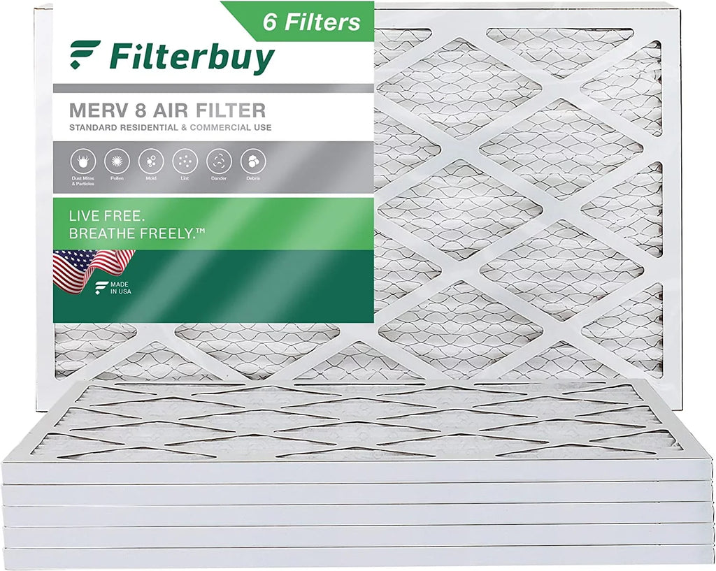 Filters HVAC MERV Air Pleated (6-Pack) 8 Furnace 8x20x1 Filterbuy AC