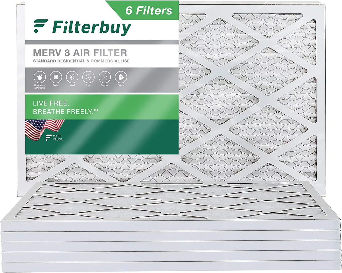 Filters HVAC MERV Air Pleated (6-Pack) 8 Furnace 8x20x1 Filterbuy AC