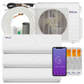 to Cools 27K 9K 20 9K Energy SEER Kits Pump Full 3 Up Mini BTU Conditioner 1200 Multi Sq.Ft Installation Set 208/230V Wifi Efficient Zone BTU Air Zone Della Split Heat Tri Ductless 9K with ODU 16ft