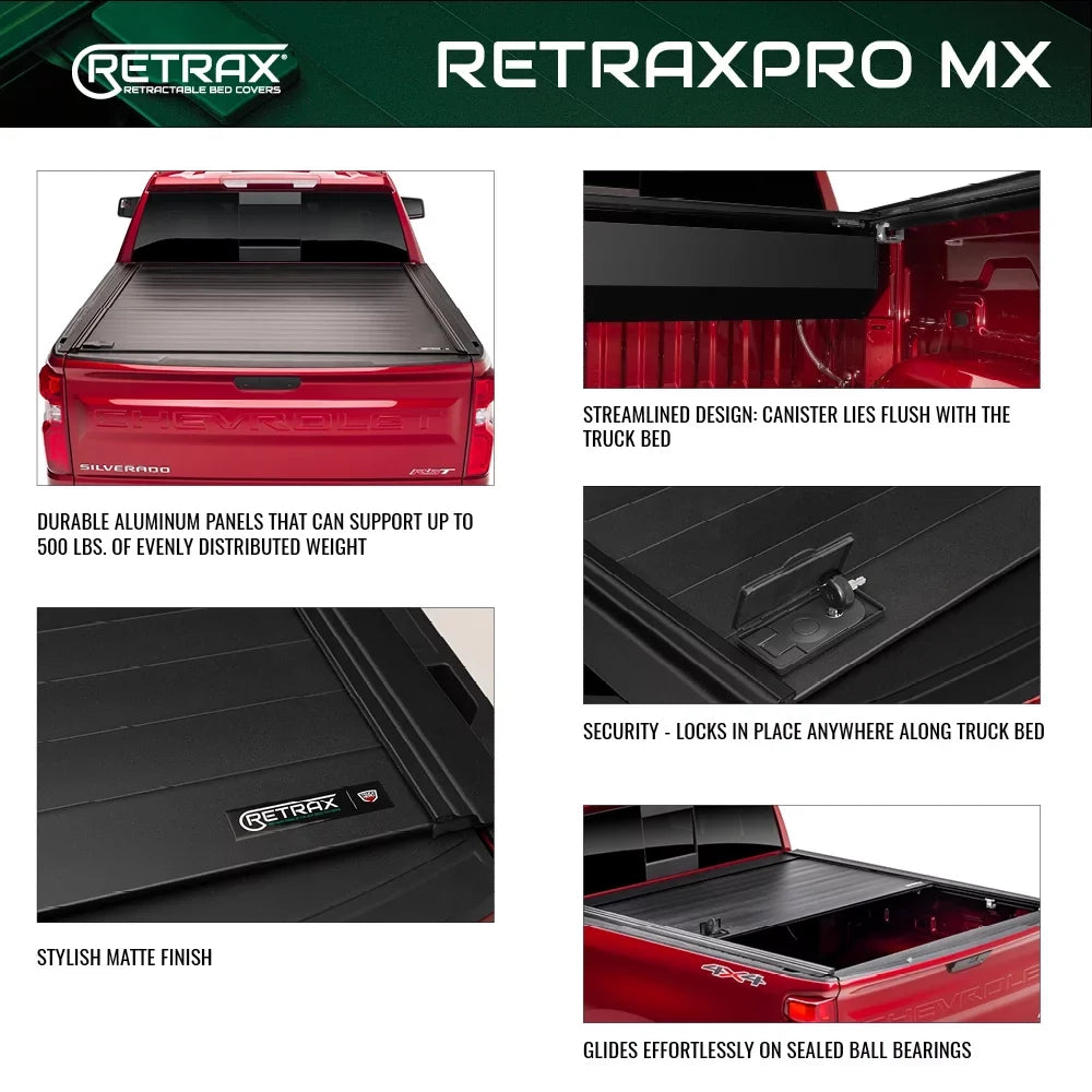 Bed Realtruck Compatible Deck | Retrax Cab Retractable System Tundra Toyota MX 6' Cover Regular 2007-2021 (78.7") Bed By | with Double 7" Truck & Tonneau 80842 Rail With Select