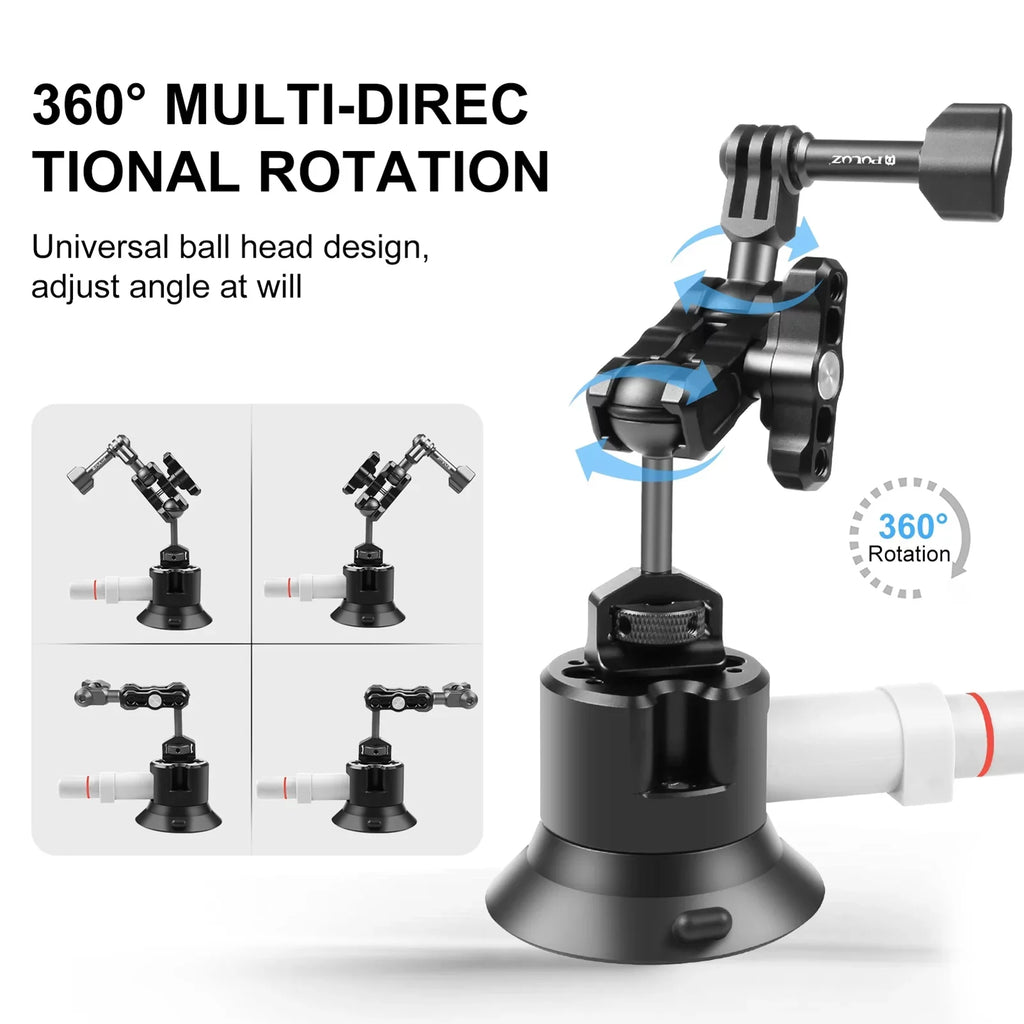 Replacement, Bracket Osmo Compatible for Suction Camera, Anself with 360° Mount Cup Car Dual Ballheads 11/10/9/8, 3/2