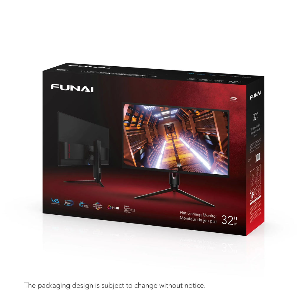 VA, 32" Enabled Funai 240Hz, FHD (FGM-32F445) 1ms, Gaming Monitor Premium FreeSync™ HDR, AMD