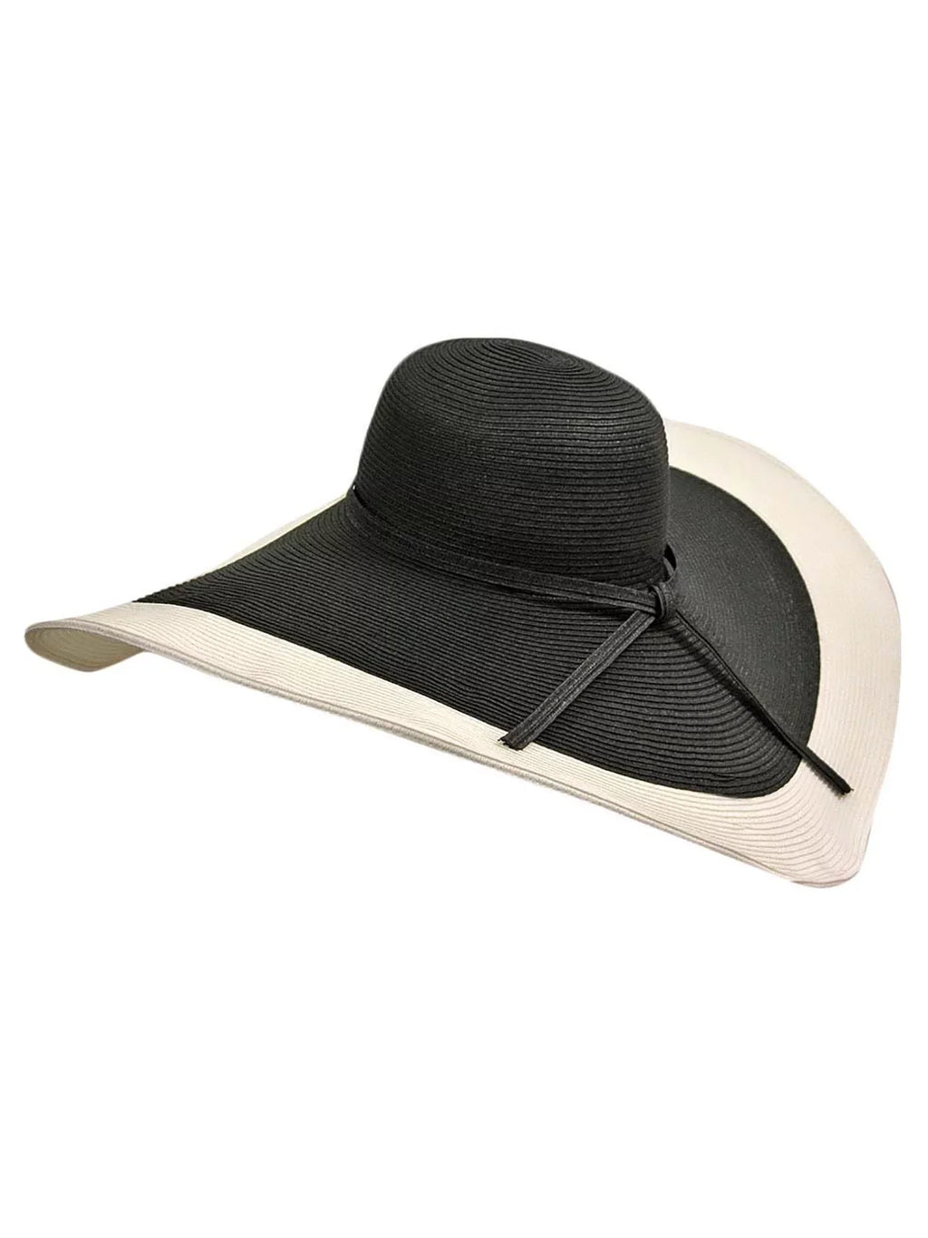 With Floppy Hat Black Brim & Wide White