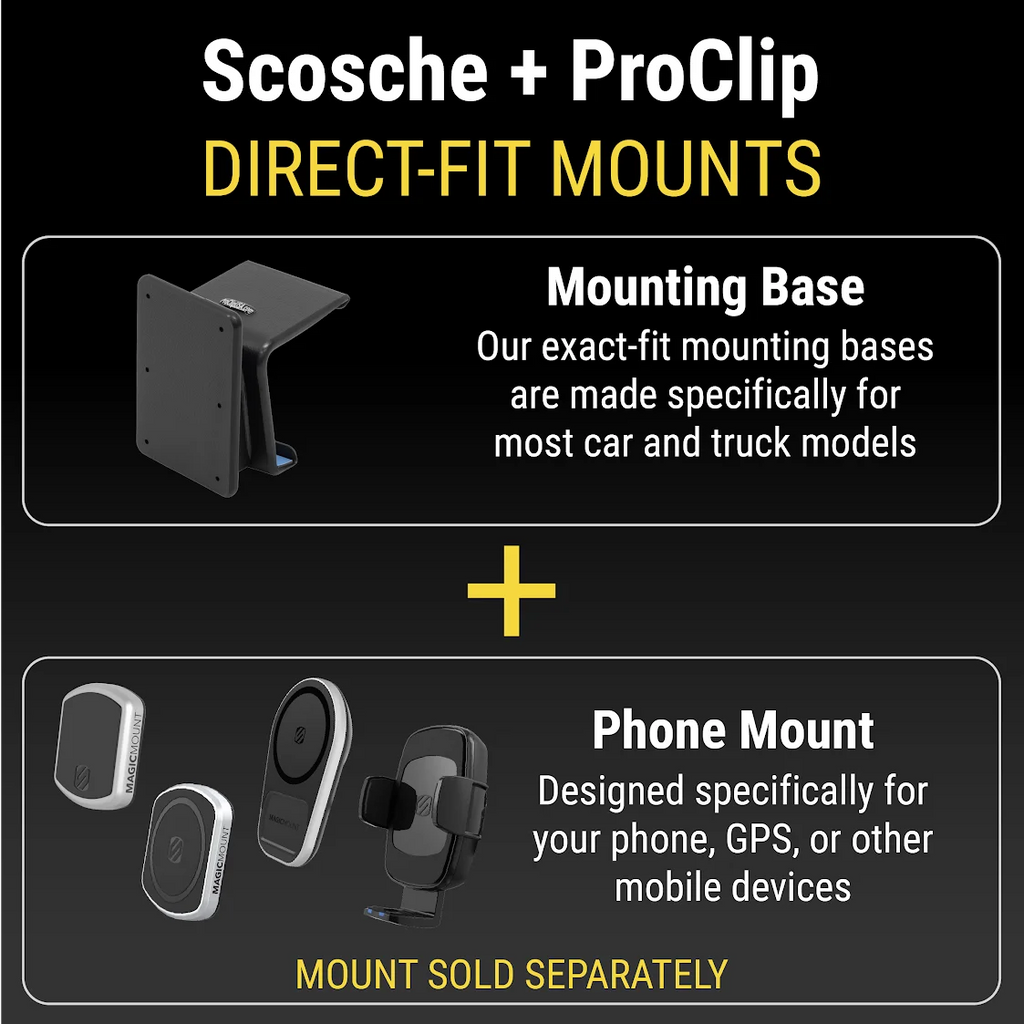 4Runner Base PC854490 Trucks Scosche ProClip with Center Toyota (Mounting Only Mount Compatible 2010-2023 Dash