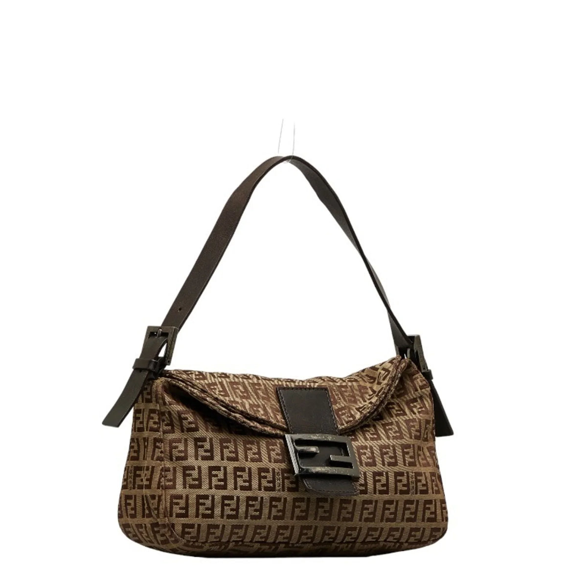 Women's Bucket Zucchino Mamma Bag Leather Pre-Owned Shoulder FENDI 8BR003 Canvas Brown (Fair)