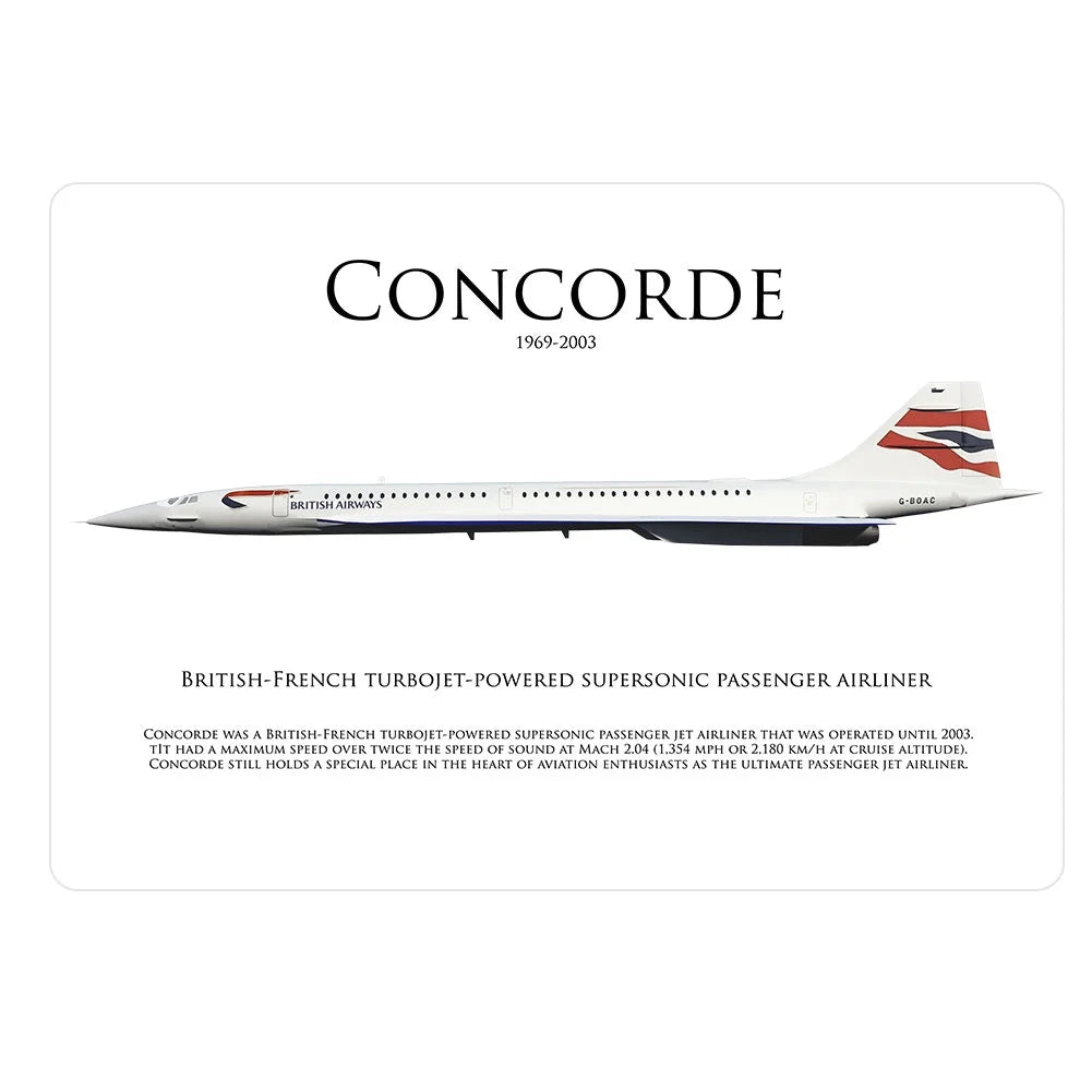 White Print Concorde Airways British Aluminum