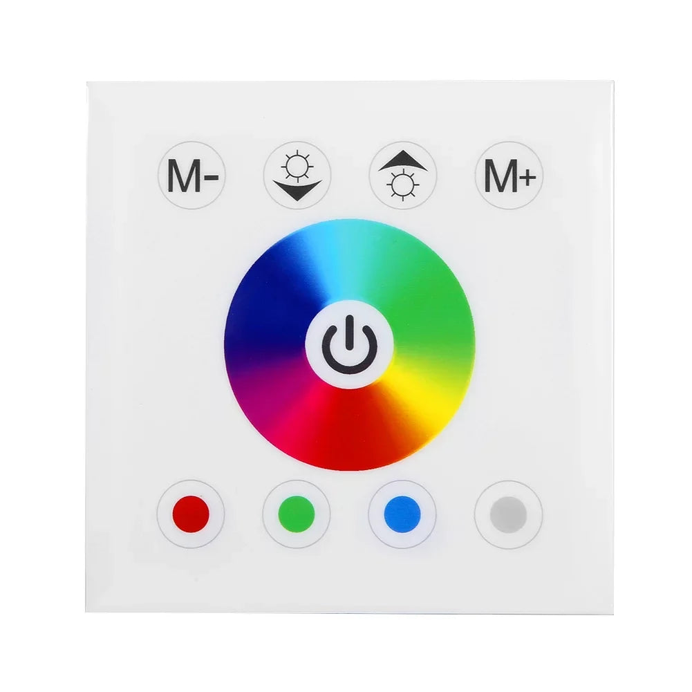 Switch Touch Touch RGBW Light(Black/White) Controller Controller, LED Panel Mounted Wall Panel, Wincal Touch LED Strip Dimmer for Panel Colorful Wall-Mounted