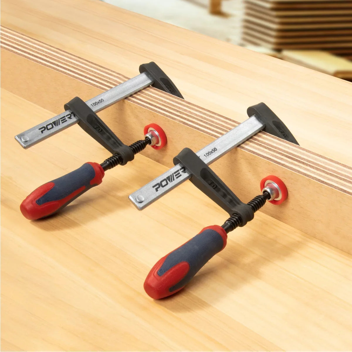 F each F 4PK lb (71591-P2) POWERTEC for Duty Clamps 330 Capacity design Heavy Bar Clamp 4-Inch Woodworking,