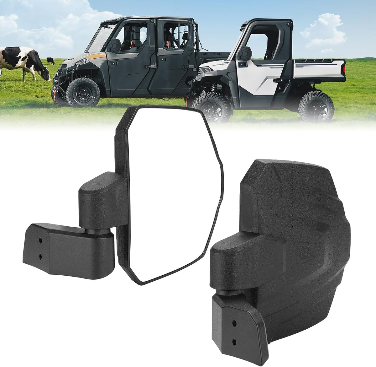 Upgraded Full 1000 Mirrors 2889241 SP KEMIMOTO Polaris UTV XP Ranger Compatible Side Rear 570 Original Doors with with View