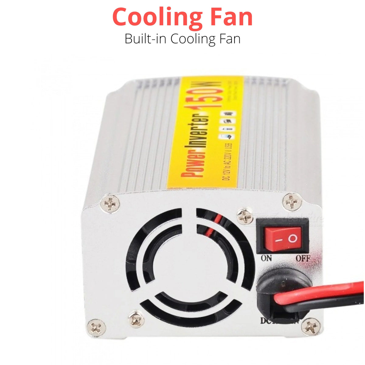 USB Universal to Power DC Socket Charger w/ Protection 110V Fan/Overload 12V 150W Car Inverter Adapter AC Cooling