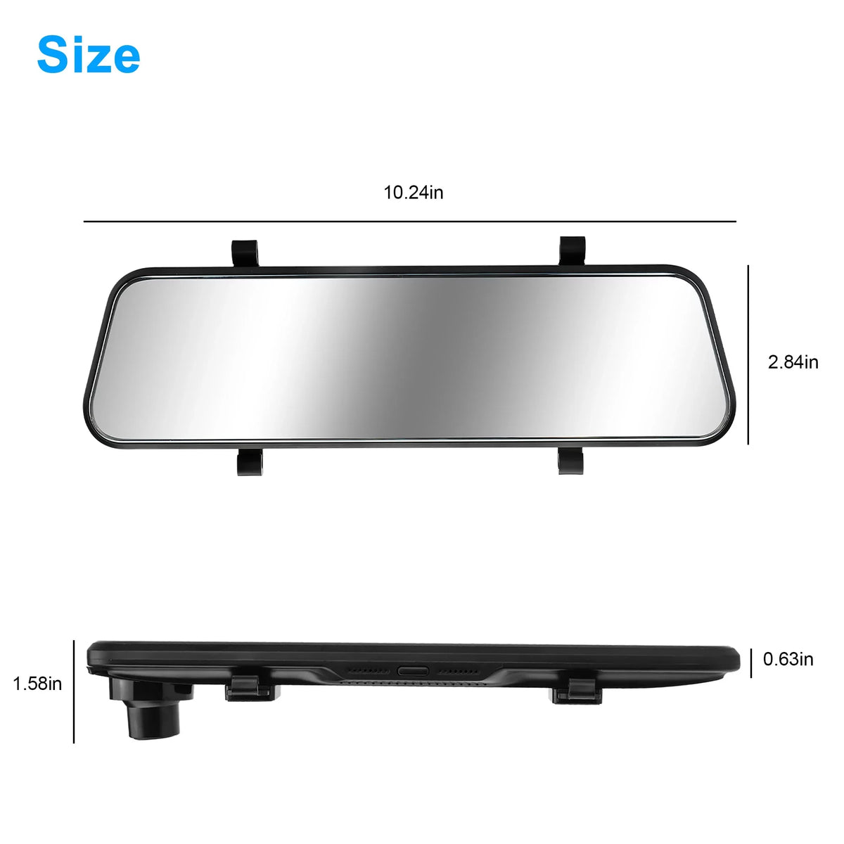 G-Sensor, IPS with Camera, Backup Camera, Vision, Dual View Night TSV Screen Mirror Touch Recorder 1080P Dash Rear Driving Car Cam