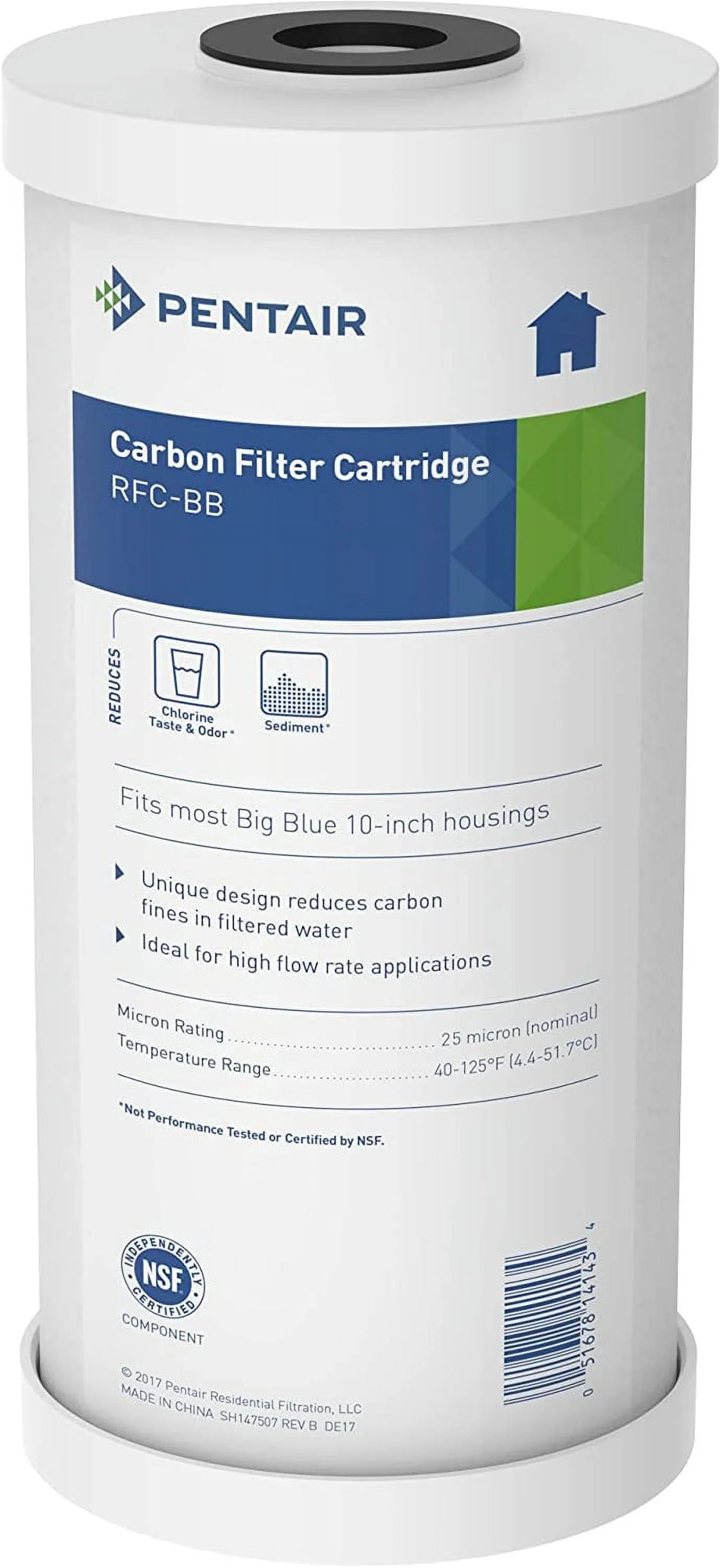 Carbon Granular Whole Duty Big Pentek liquid Blue x 20-Inch Filter Cartridge Carbon Carbon Flow RFC-20BB Filter House with Replacement Radial (GAC) Heavy Activated 20" 4.5&# Pentair