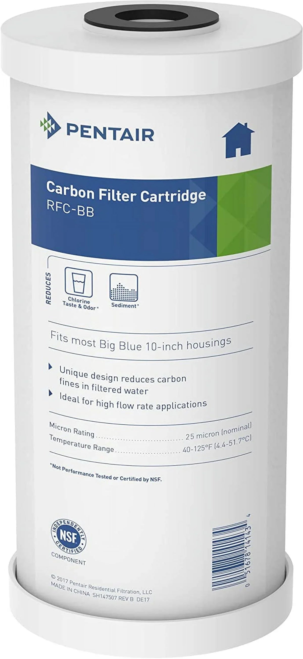Carbon Granular Whole Duty Big Pentek liquid Blue x 20-Inch Filter Cartridge Carbon Carbon Flow RFC-20BB Filter House with Replacement Radial (GAC) Heavy Activated 20" 4.5&# Pentair