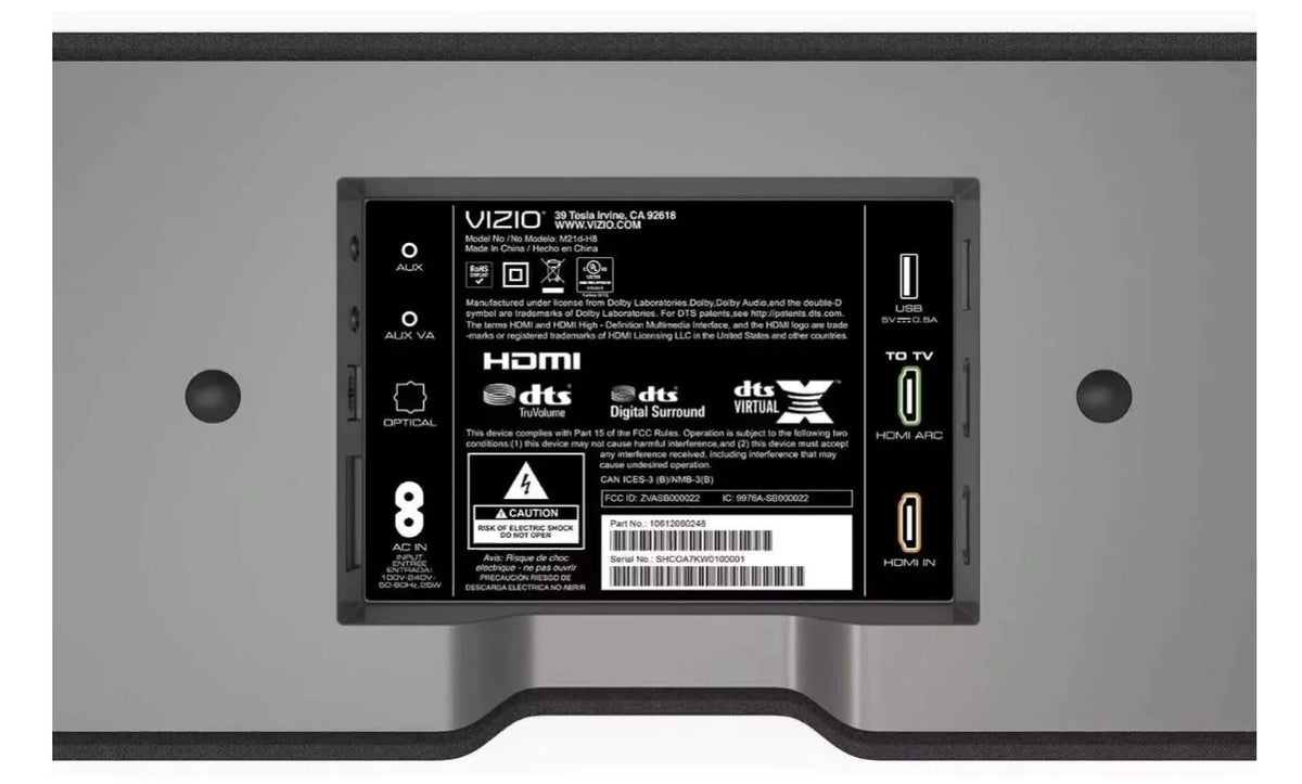 All-in-One DTS M21D-H8 DTS Sound Restored Virtual: - x Home M-Series Bar Theater Vizio Truvolume, 2.1 (Refurbished)