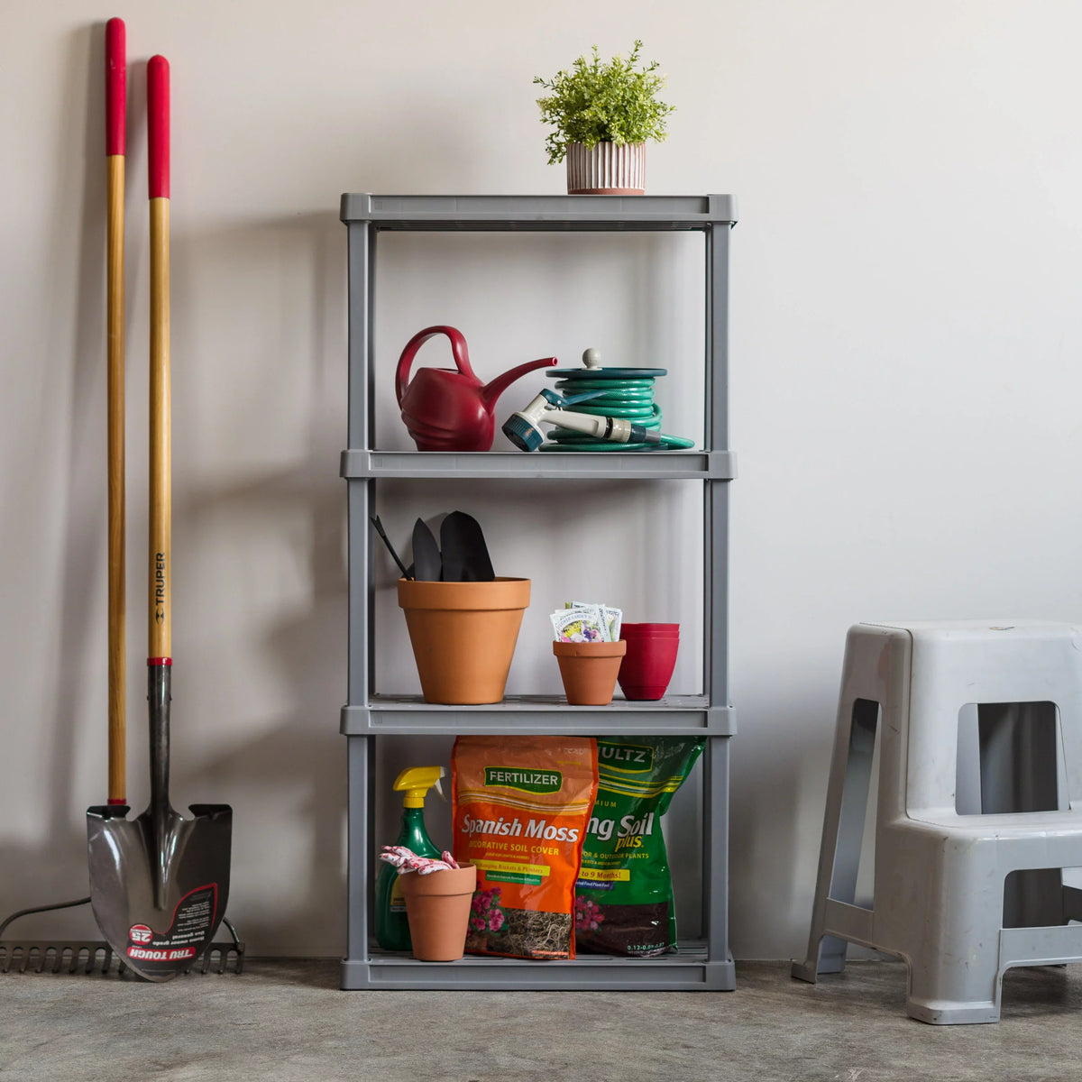 Shelf lb. USA Plastic Capacity, 4-Tier Gray Elephant IRIS Total Storage Rack 160 with