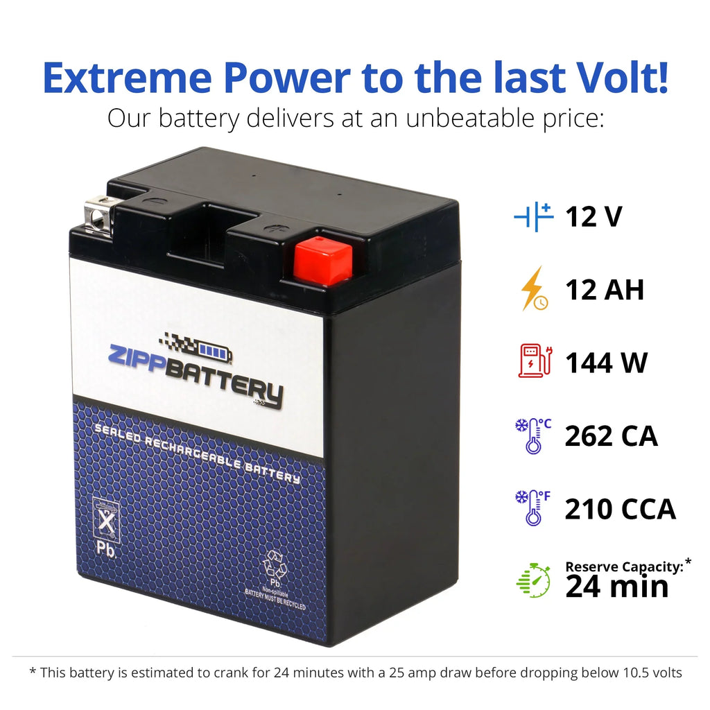 Zipp Sports Battery Power Performance Battery Ytx14Ahl-Bs High
