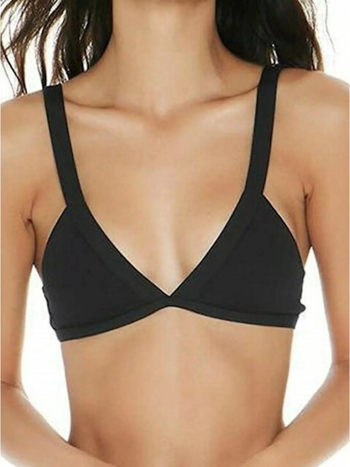 L Black M Triangle Top SPACE Ribbed Bikini Women's