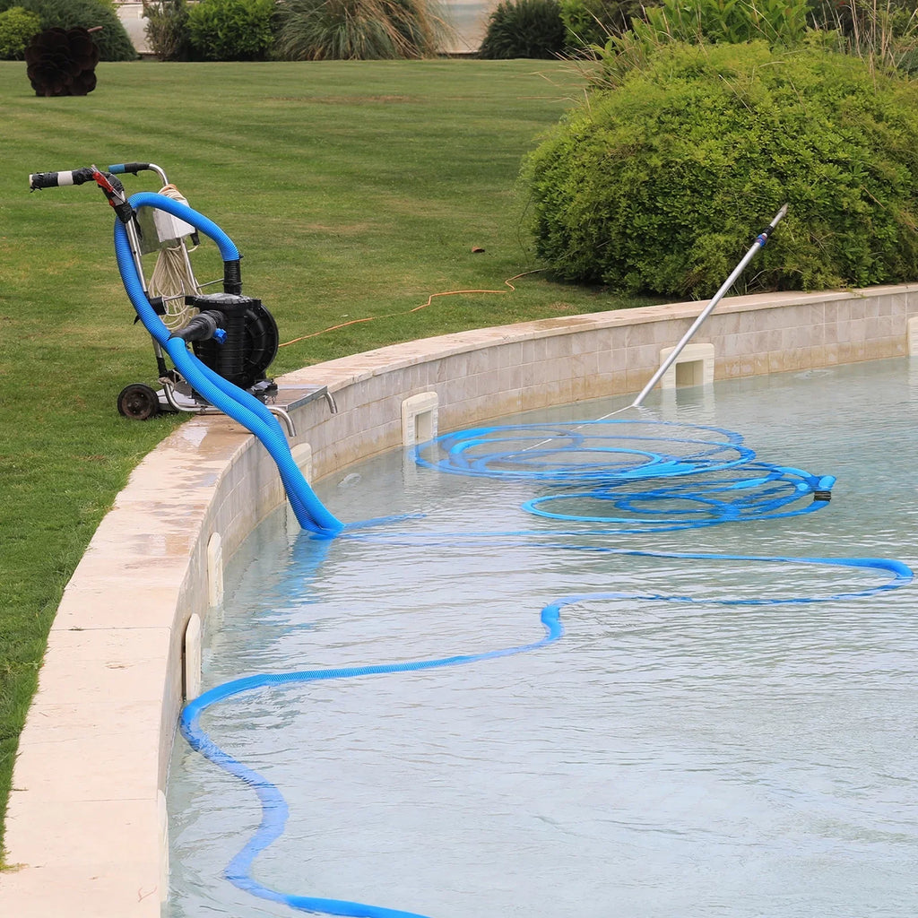ID Lightweight 2" Discharge Pool for Hose Reinforced Swimming Hose Backwash 33ft PVC Flat Lay