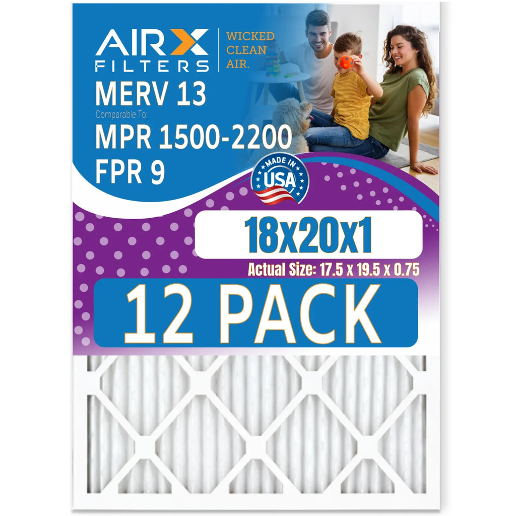 AIR. Filter Furnace USA 9 12 & - Comparable WICKED 1500 in Pack FILTERS AIRX MPR MERV 18x20x1 Rating, FPR 2200 CLEAN Filters 13 - to Air by Made of
