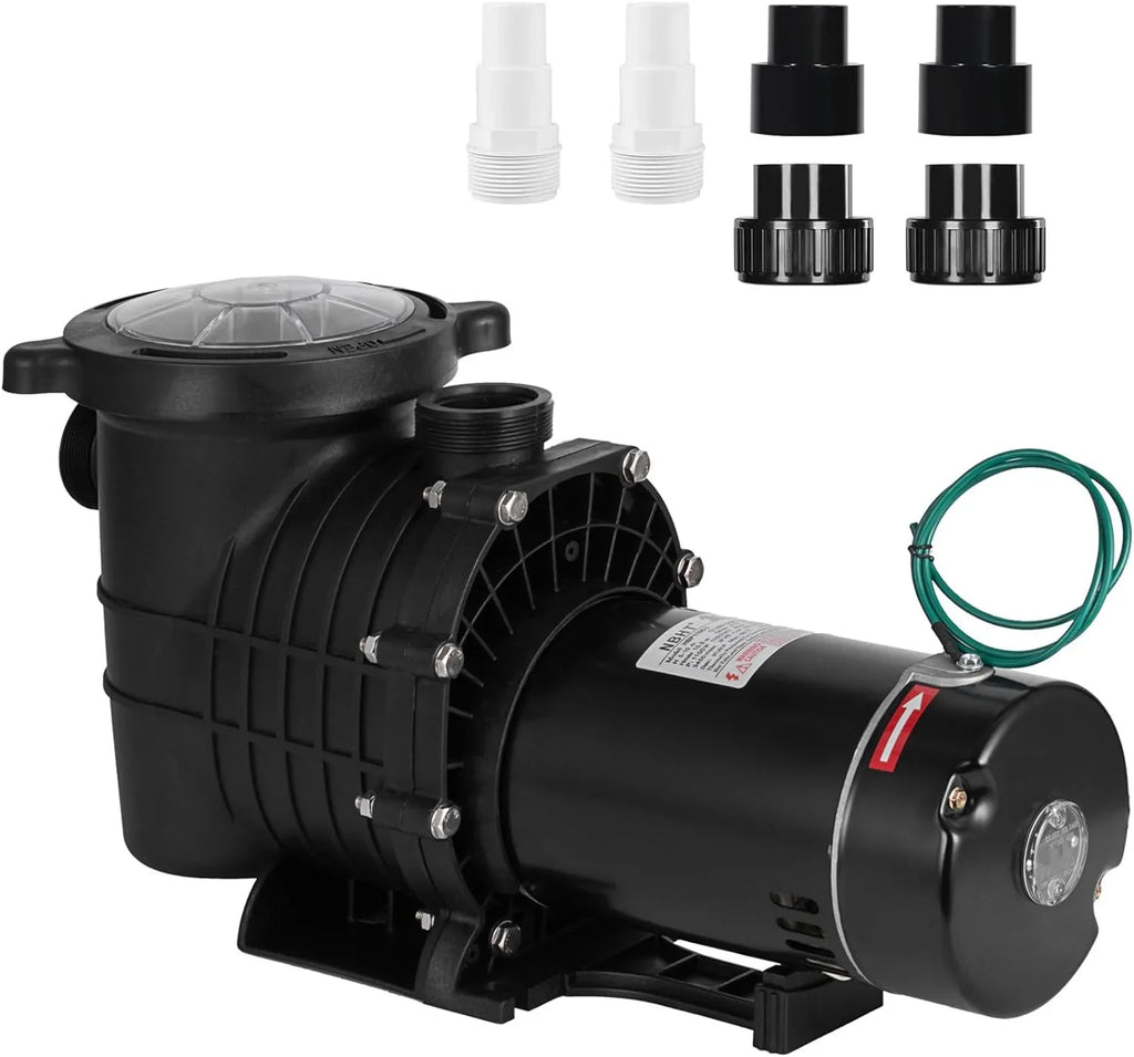 Inground Single Upgraded Silent Pump, Swimming Dual Primming 60HZ Pump With Ground Basket Speed Above Strainer Pool 1100W Pool Pumps 110V/220V Voltage, Self Operation