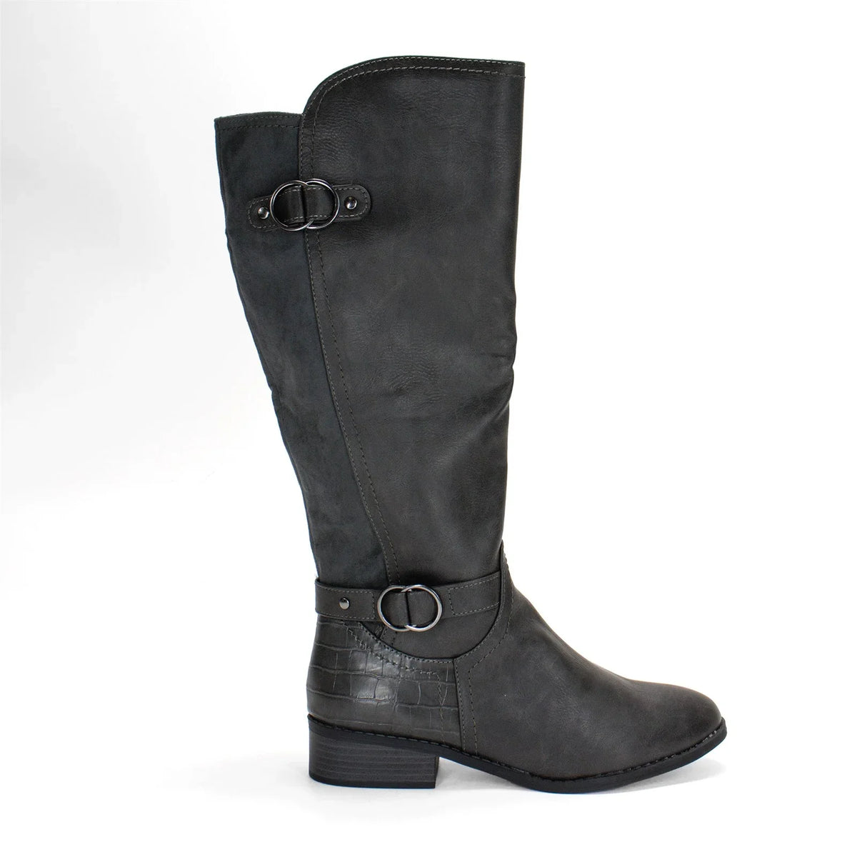 Calf Boot, Extra Wide Karen Leandraa Riding US Grey,8 Women's Scott M