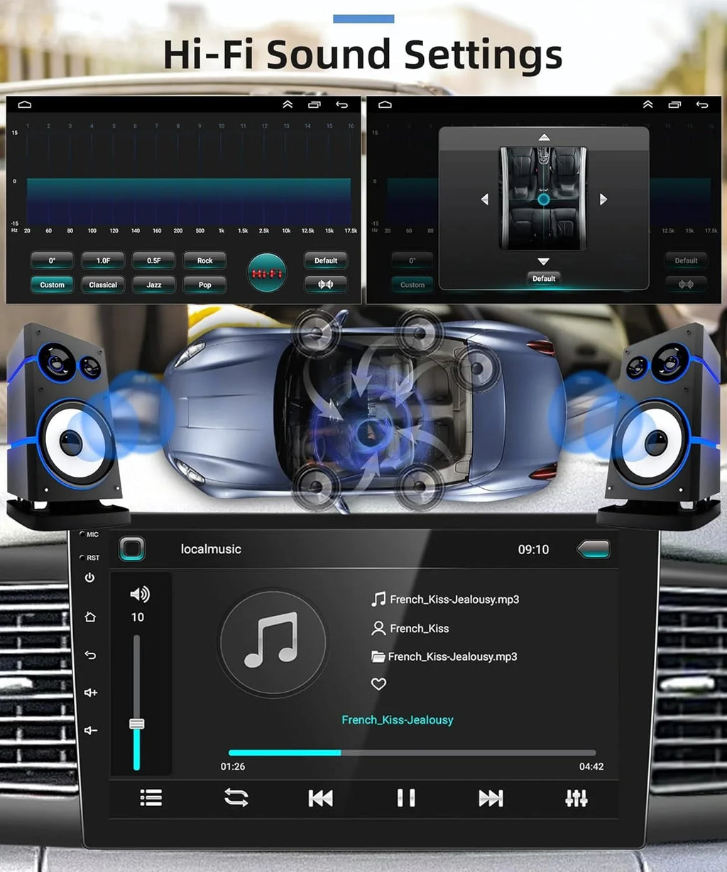'+ USB Mirror Corolla Toyota Bluetooth 2007-2012 Car Radio for Android with THONZER Touch Stereo 1G+32G Screen SWC WiFi Inch Carplay, Rimoody Camera 9 Car Link Wireless GPS FM RCA ex Backup