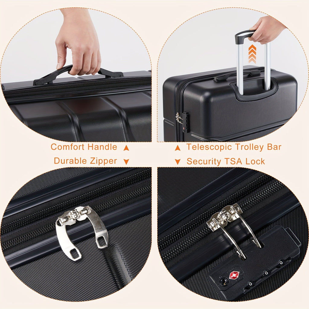 Spinner Convenient Trolley Lock, Wheels – Case – Suitcase Durable Secure Lightweight for Double Travel TSA Jetsetters Carry-On &