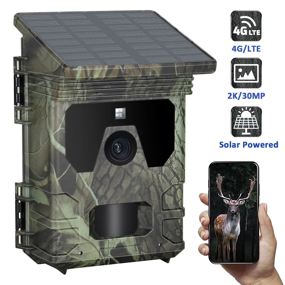 Motion Live Alert 30MP, Stay with HC 4G 2K Camcorder, & Recording Activated Video 256GB 600Pro, Waterproof Support, Stream Anself