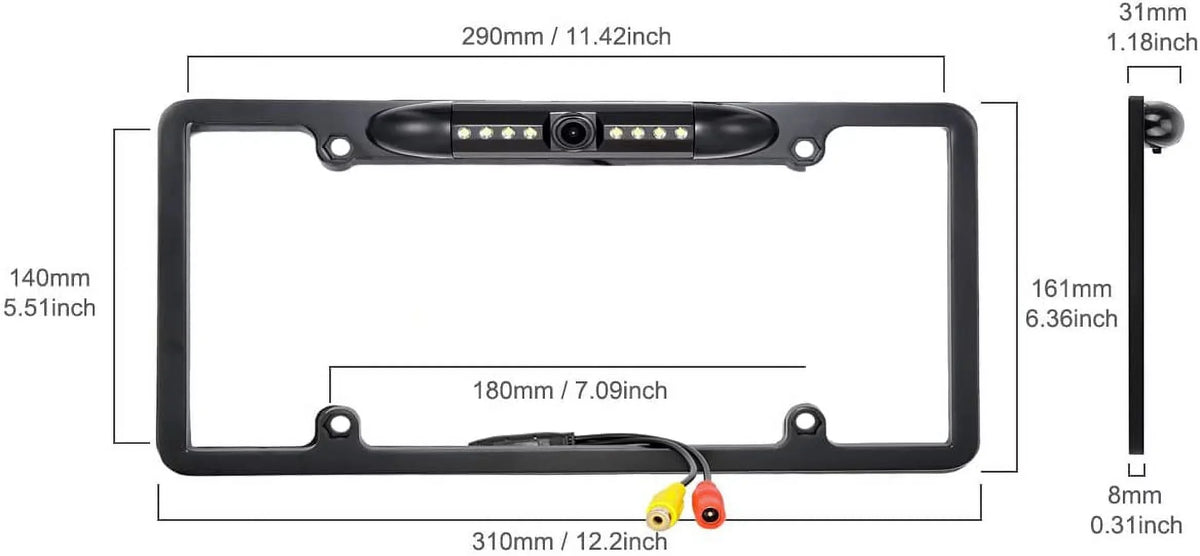 INEW987HD Camera Plate for Frame Black Backup Rearview INE-W987HD License ALPINE