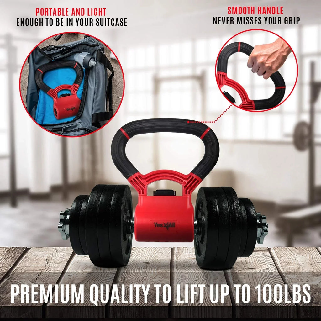 into kettlebells to Yes4All New workouts with Weight convert dumbbells for - up 100 Version grip capacity Kettle to Grip lbs
