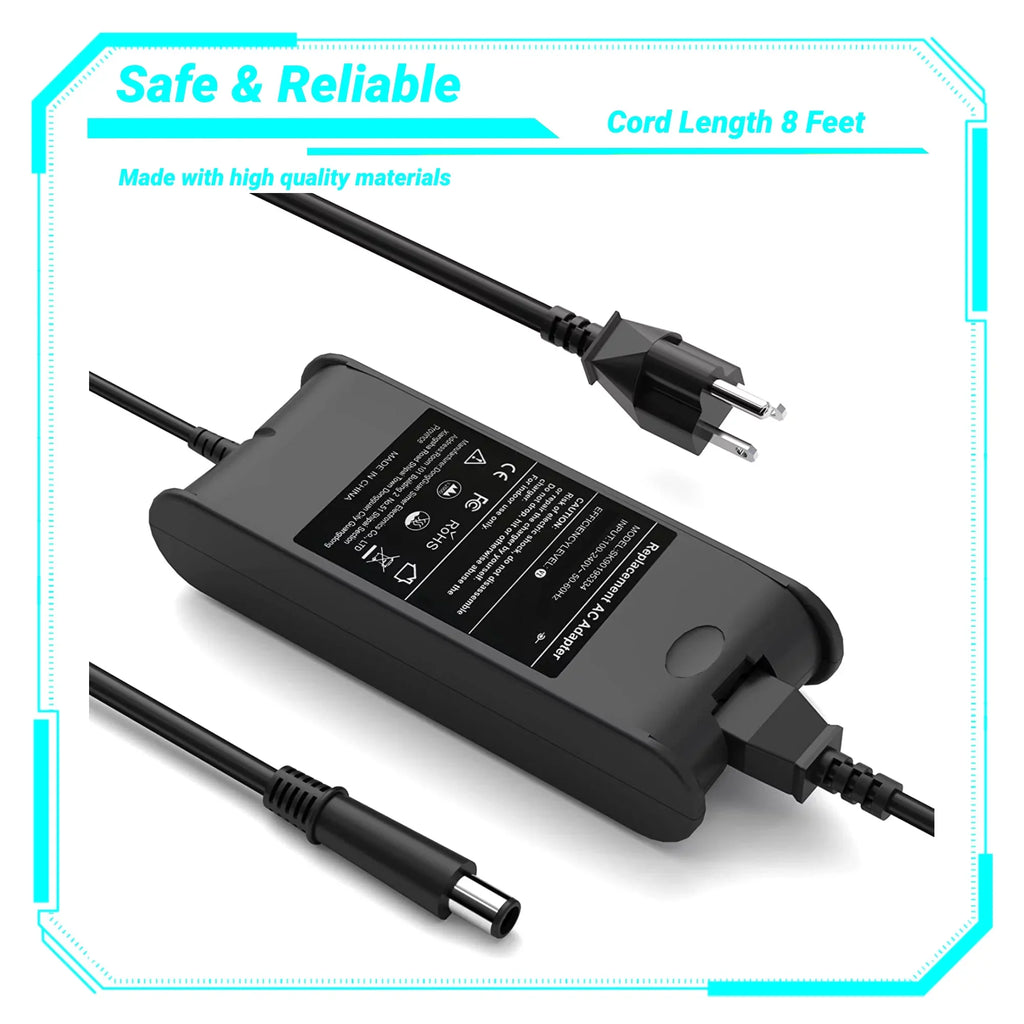 ATG,E6500,Precision Replacement Compatible for 90W M20 AC Charger Power KONKIN Battery 19.5V Adapter BOO 1150,1501,6000,6400,6000D,8500,8600,D631,D800,100L,131L,XT,X300,E5400,E5500,E6400,E6400