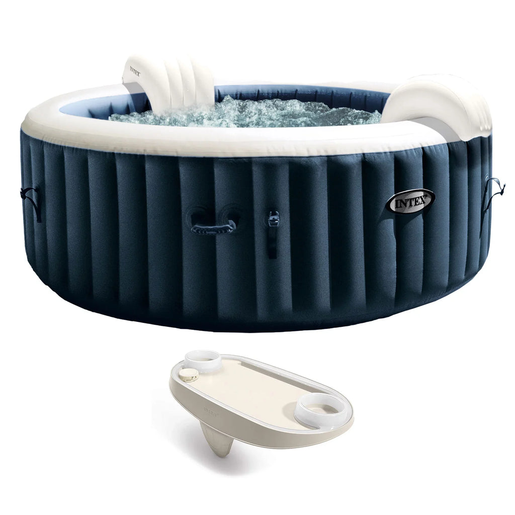 PureSpa 28", Intex w/ Tray Portable Hot Phone Spa Inflatable Tub, 77 x Plus