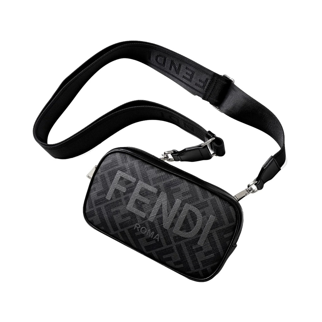 Mini Black Zucca Bag Crossbody Roma Canvas Fendi Camera