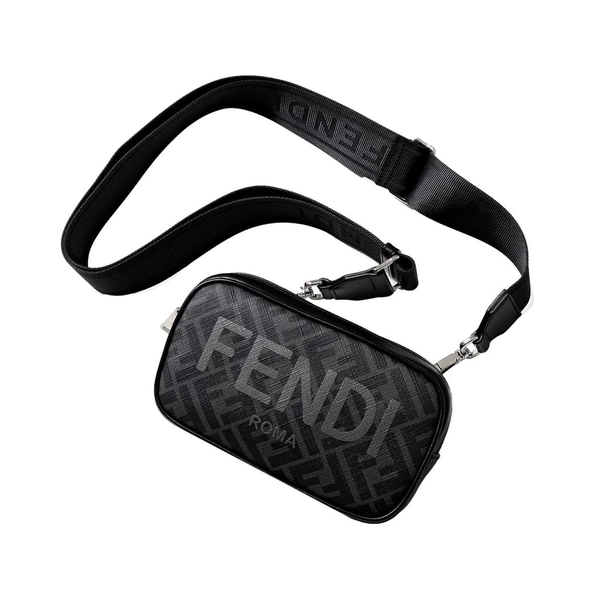 Mini Black Zucca Bag Crossbody Roma Canvas Fendi Camera