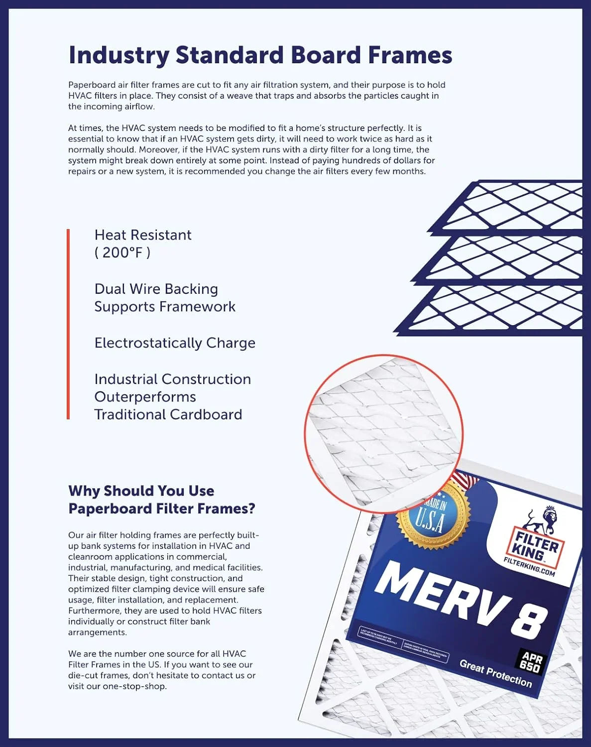 IN 24.5 dimension: 10.5 Filter 10.5x24.5x1 Filter USA Actual | HVAC x .75" MADE Furnace | Air 8 | Filters Pleated x 4-PACK A/C King | MERV