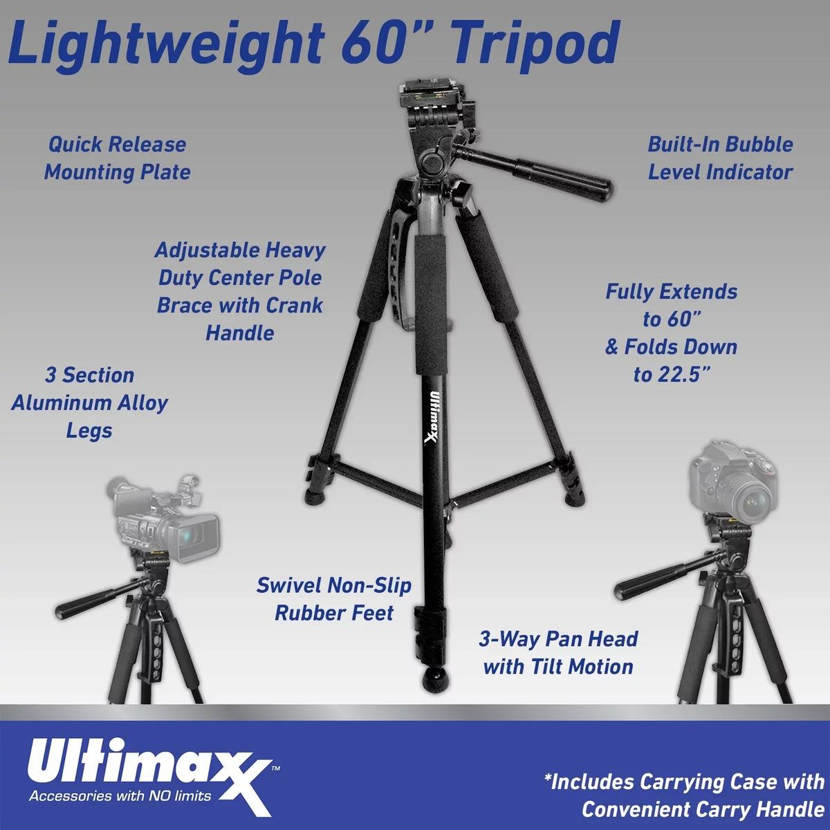 64GB Bundle) Bundle Extreme 60” Ultimaxx Lens Card, - & Nikon Tripod with Includes: Memory More D7500 Advanced (26pc Lightweight DSLR Camera Much 18-140mm