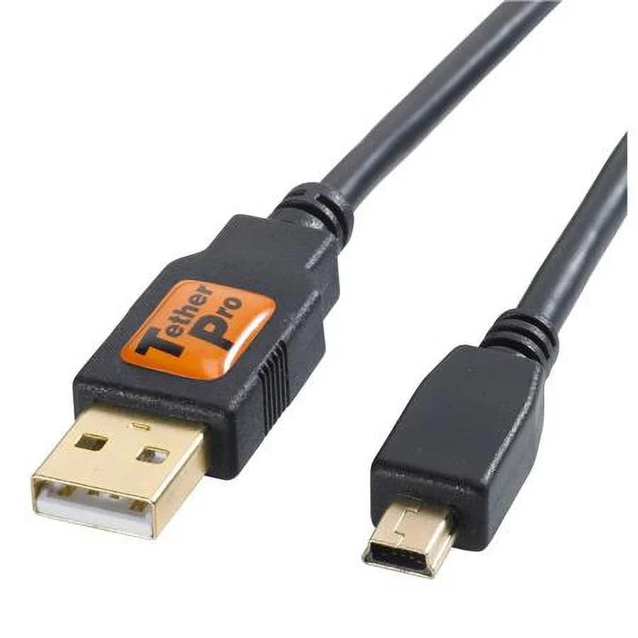 Gold to 2.0 Mini-B Male 15 - 5 Pin A Plated Feet - USB Cable Pro